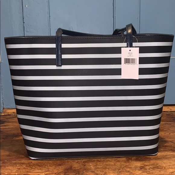 NWT Kate Spade ♠️ Janie Medium Blue Striped Tote - Picture 9 of 15